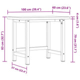 Workbench 100x60x83 cm Solid Wood Acacia Rectangular 3309668