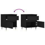 Bedside Cabinets 2 pcs Black 40x35x50 cm Engineered Wood 830655