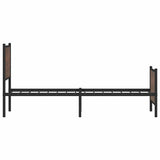Metal Bed Frame without Mattress Brown Oak 100x200 cm 4007778