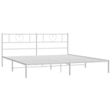 Metal Bed Frame without Mattress with Headboard White 180x200cm 355516