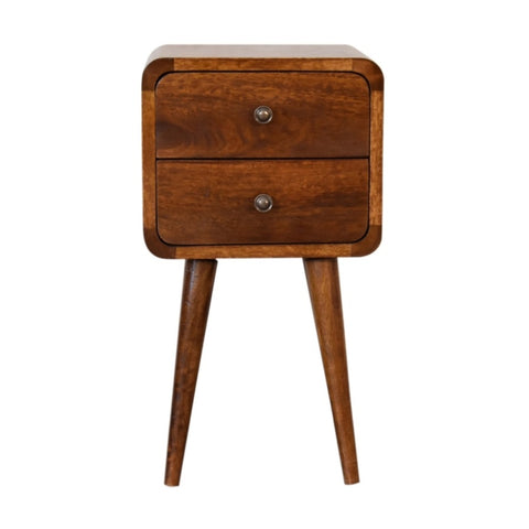 Mini Chestnut Curved Bedside IN1745