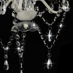 Chandelier with Beads White Round 3 x E14 281596
