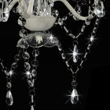Chandelier with Beads White Round 3 x E14 281596