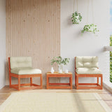 Garden Sofas with Cushions 2pcs Wax Brown Solid Wood Pine 844706