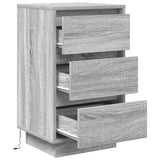 Bedside Cabinet with LED Lights Grey Sonoma 38x34x65 cm 861306