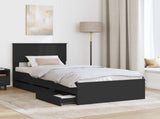 Bed Frame with Drawer Black 90 x 200 cm Engineer Wood 3410743