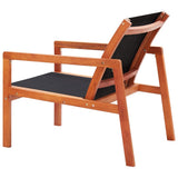 Garden Chair Black Solid eucalyptus wood and Textilene Garden Chair 48701