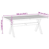 Dining Table NOAIN X-Shaped Legs 180x90x75 cm Solid Wood Pine 4100046