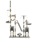 Cat Tree with Sisal Scratching Posts 230-250 cm Grey 170617