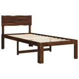 Single Bed Frame with Headboard ROSTOCK Dark Brown 90 x 200 cm 903371