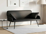2 Seater Sofa with Metal Legs 2-Seater Black Faux Leather 42051014