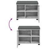 Hall Bench with Cushion with Door Concrete Grey 60 x 38 x 46 cm 891499