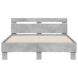 Bed Frame with LED without Mattress Concrete Grey 120x190 cm Small Double 3207577