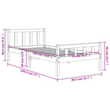 Bed Frame without Mattress Wax Brown 75x190 cm Small Single Solid Wood Pine 844389