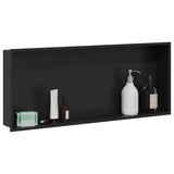 Shower Niche Black 75 x 30 x 9.5 cm Stainless Steel 42012672