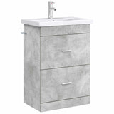 Bathroom Under Sink Cabinet Concrete Grey 56 x 37.5 x 81 cm 890707