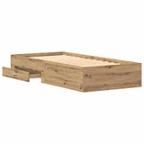 Bed Frame with Drawer Artisan Oak 90 x 200 cm Engineered Wood 3333988