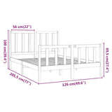 Bed Frame without Mattress 120x200 cm Solid Wood Pine 3106698