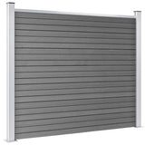 Fence Panel Set WPC 699x146 cm Grey 3070457
