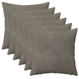 Cushion with Pillow HEERLEN 6 pcs Light Grey Velvet 926927
