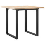 ZNTS Dining Table O-Frame 90x90x75.5 cm Solid Wood Pine and Steel 3282740