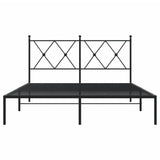Metal Bed Frame without Mattress with Headboard Black 135x190cm 376501
