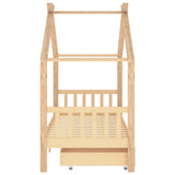 Kids Bed Frame with Drawers Solid Pine Wood 90x200 cm 322147