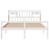 Bookcase Bed without Mattress White 180x200 cm Super King Solid Wood Pine 3322062