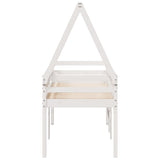 High Sleeper Bed without Mattress White 80x200 cm Solid Wood Pine 3282096