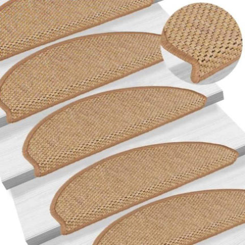 ZNTS Stair Mats Self-adhesive Sisal-Look 15 pcs 65x21x4 cm Sisal 326877