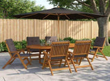 Outdoor Dining Set with Parasol 8 pcs Anthracite 3438544