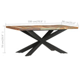 Dining Table Varied wood colours and black legs Reclaimed wood 285966