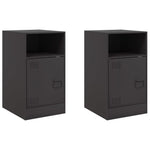 ZNTS Bedside Cabinets 2pcs Black 34.5x39x62 cm Steel 841764