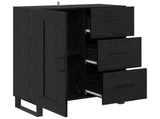 Sideboard Black Oak 69.5 x 34 x 90 cm Engineered Wood and Iron 881647