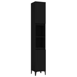 ZNTS 3 Piece Bathroom Furniture Set Black Engineered Wood 3185590