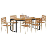 Garden Dining Set 7 pcs Beige and Brown Poly Rattan 3365483
