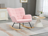 Soft Fleecey Rocking Wingback Chair - Pink T3398P344453