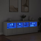 Sideboard with LED Lights White 202x37x67 cm 3209009