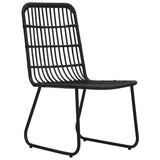 48584 Garden Chairs 2 pcs Poly Rattan Black