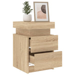 ZNTS Bedside Cabinet with LED Lights Sonoma Oak 35x39x55 cm 836753