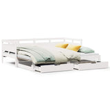 Daybed with Trundle and Drawers without Mattress White 80x200 cm 3302234