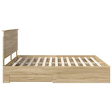 Bed Frame with Drawer Sonoma Oak 200 x 200 cm Engineered Wood 3409610