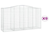 Arched Gabion Baskets 9 pcs 200x50x140/160 cm Galvanised Iron 3145689