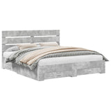 Bed Frame Concrete Grey 180 x 200 cm Engineered Wood 3411946