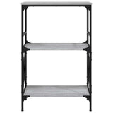 Bookcase 3-Tier Grey Sonoma 59x35x90.5 cm Engineered Wood 837615