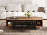 100 x 50 x 36 cm, living room coffee, walnut wood finish. Coffee with two drawers, sofa N605P439636N