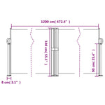 ZNTS Retractable Side Awning Dark Green 140x1200 cm 4004815