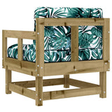 Garden Chairs with Cushions 2 pcs Impregnated Wood Pine 825449