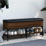 Shoe Bench Brown Oak 102x32x45 cm Engineered Wood 835181