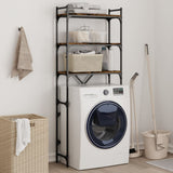 Washing Machine Shelf Smoked Oak 67x25x163 cm Engineered Wood 838985